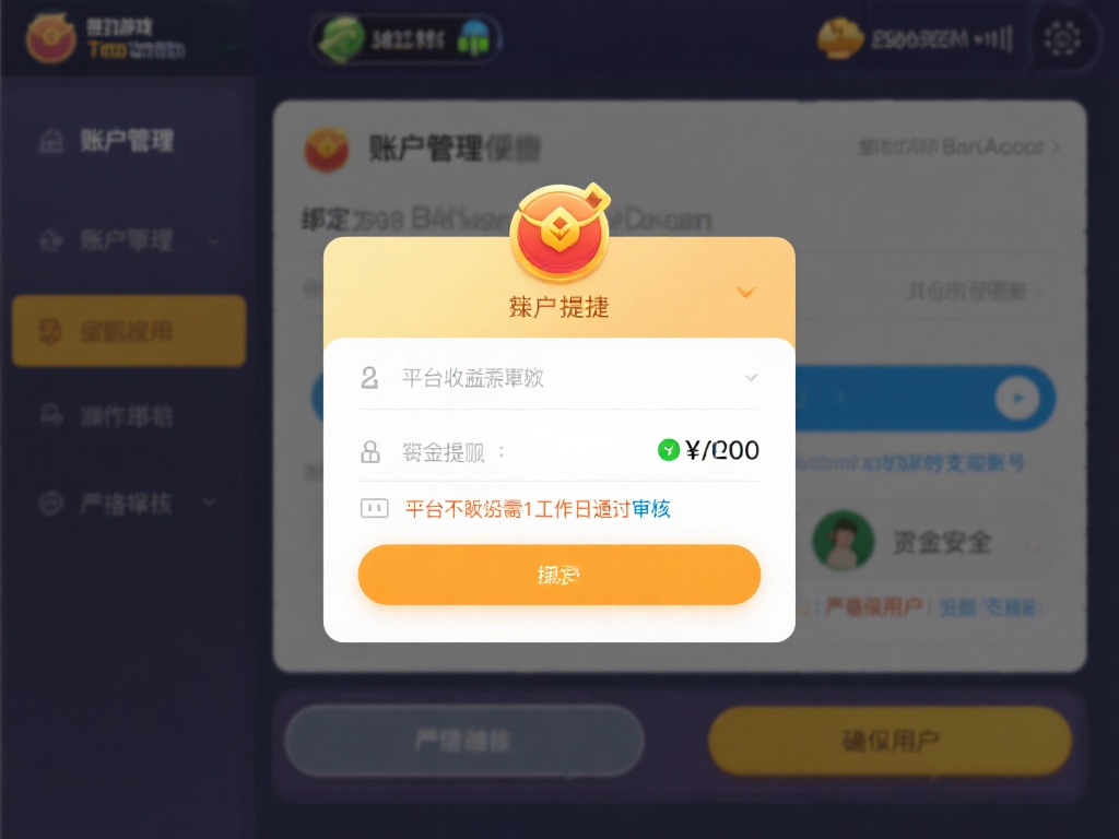 当你想把游戏中的收益提现时，操作也同样便捷。在账户