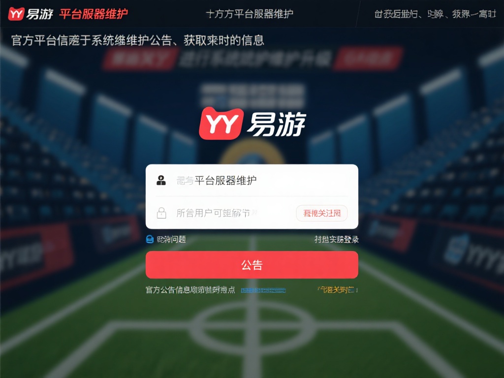 YY易游体育官网登录异常原因及解决方法解析 2. 平台服务器维护
如果官方平台正在进行系统维